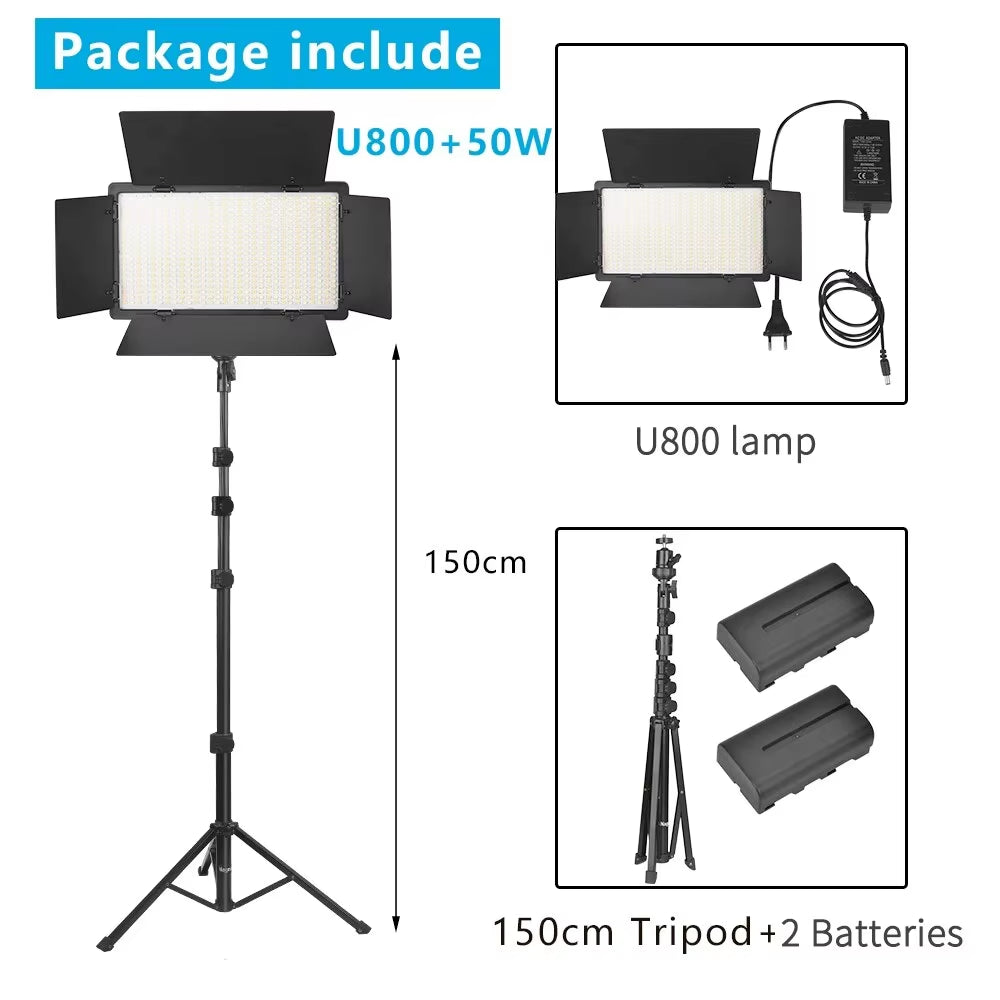 U800 U600 LED Photo Studio Light for Tiktok Youbute Game Live Video Lighting Portable Video Recording Photography Lamp