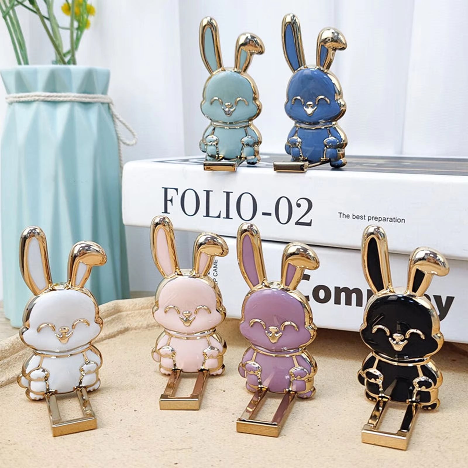 1Pcs Rabbit Bracket Foldable Bunny Phone Bracket Rabbit Holder Stand Phone Case Cute 3D Rabbit Bracket Rabbit Stand Bracket