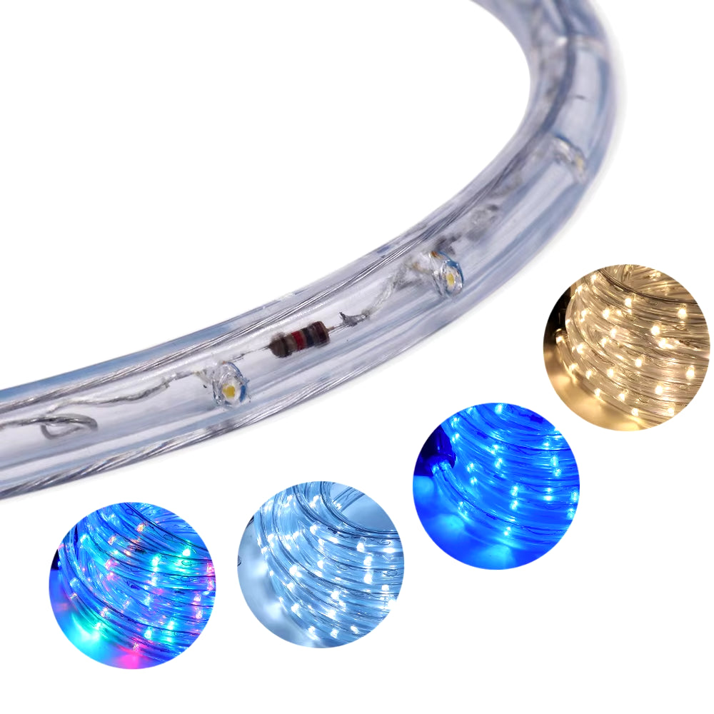 EU 220V LED Rope Tube String Fairy Lights 360 Degree Ligthing Waterproof Outdoor Garden Lamp Rainbow Led Strip