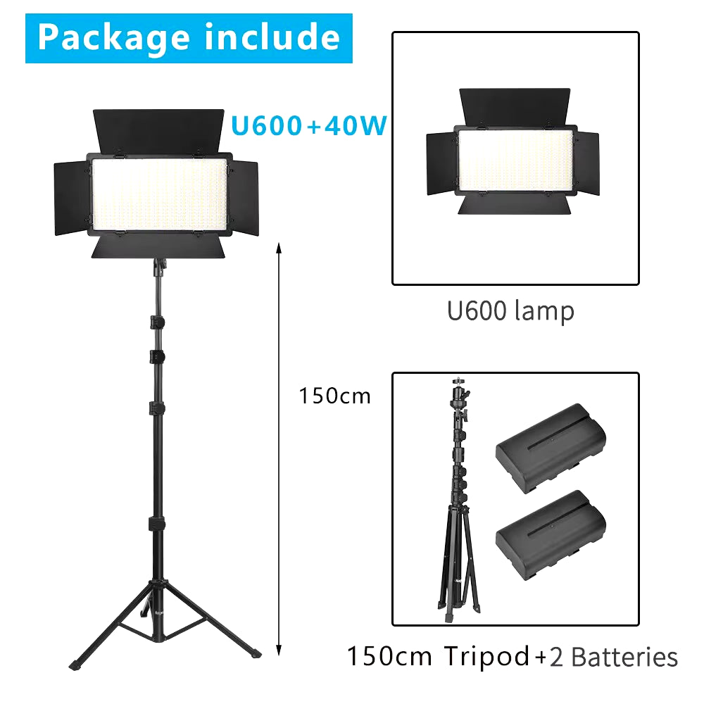 U800 U600 LED Photo Studio Light for Tiktok Youbute Game Live Video Lighting Portable Video Recording Photography Lamp