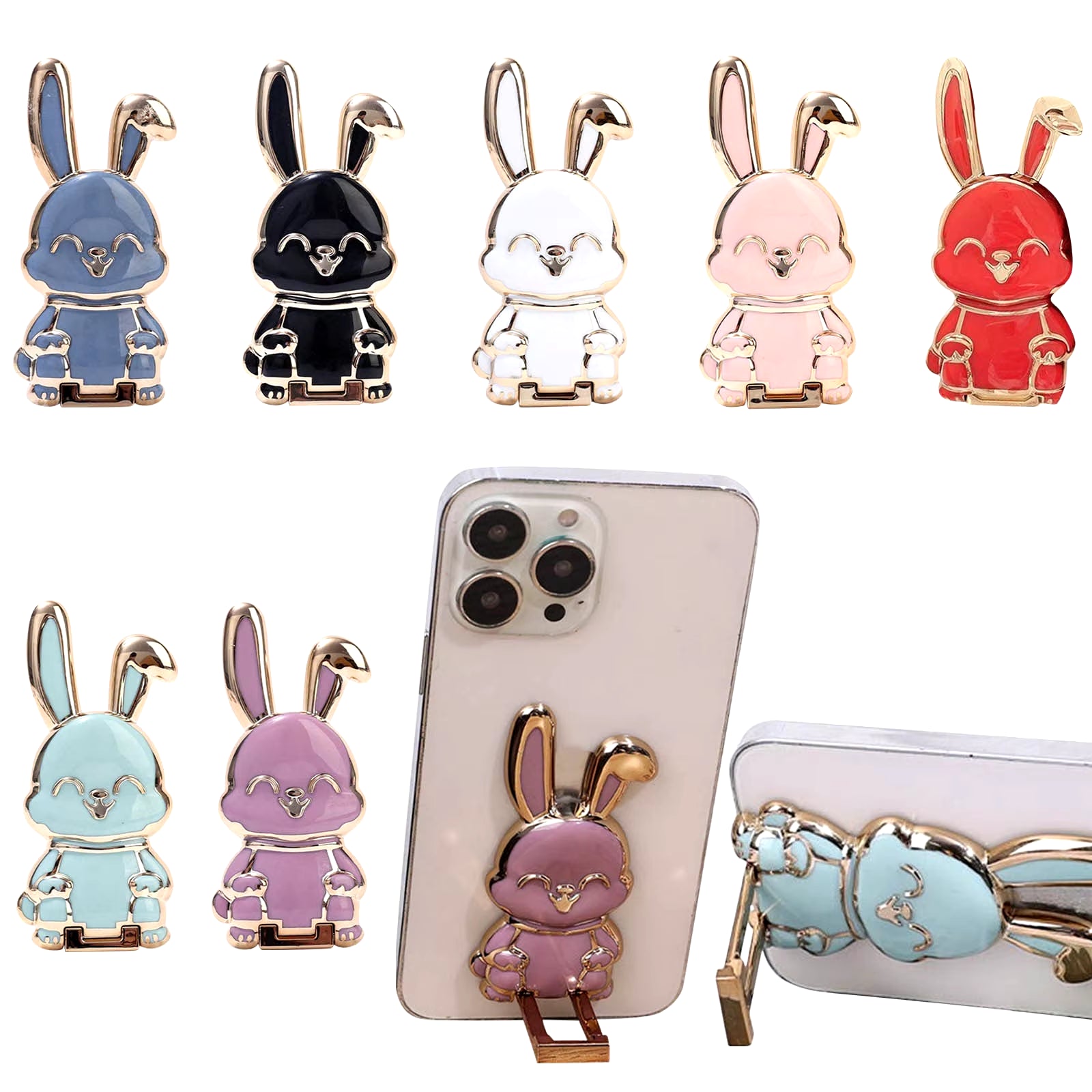 1Pcs Rabbit Bracket Foldable Bunny Phone Bracket Rabbit Holder Stand Phone Case Cute 3D Rabbit Bracket Rabbit Stand Bracket