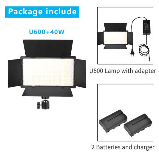 U800 U600 LED Photo Studio Light for Tiktok Youbute Game Live Video Lighting Portable Video Recording Photography Lamp