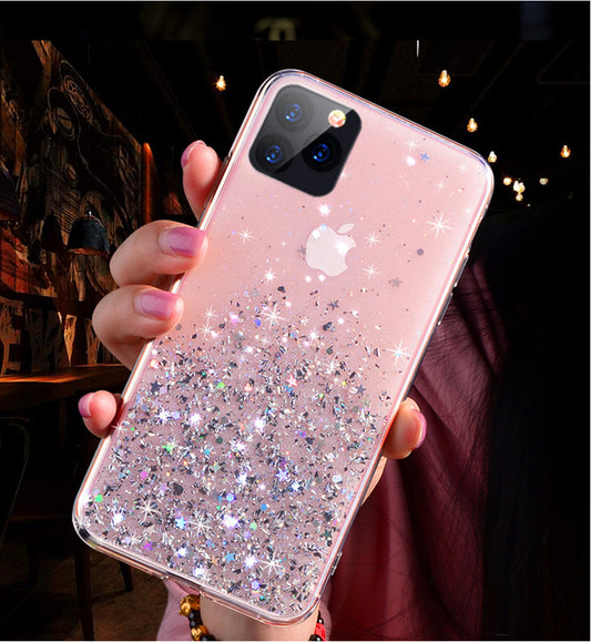 Iphone 15 12 Pro Max SE XR 8 7 14 X Sparkly Glitter Silicone Gel Case Soft Cover