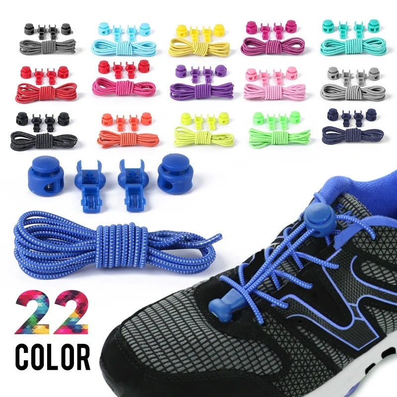 1Pair Stretching Lock Lace 23 Colors Sneaker Shoelaces Elastic Shoe Laces Quick Locking Shoestrings Running/Jogging/Triathlone