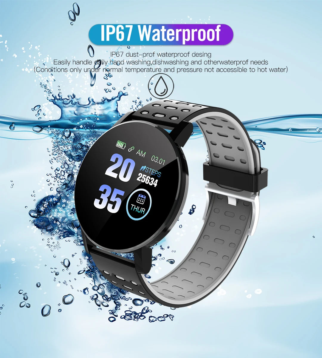 119S Smartwatch Bluetooth Smart Watch Men Blood Pressure Women Smart Band Clock Sports Fitness Tracker Watch for Android IOS