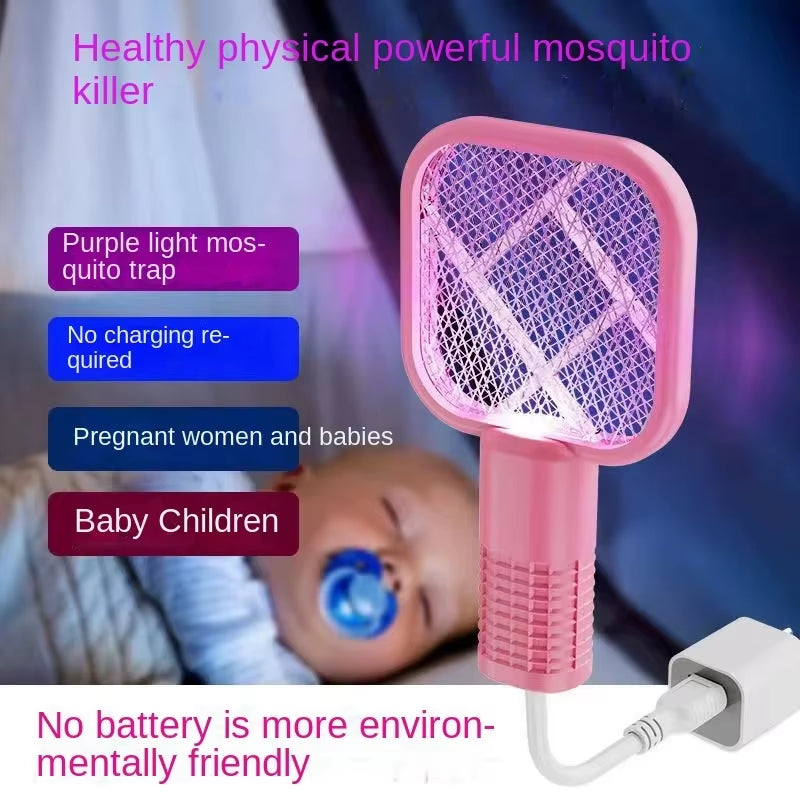 USB Mosquito Swatter Portable UV Light Car Mosquito Killing Trap Household Outdoor Picnic Camping Travel Hotel Pest Repellent